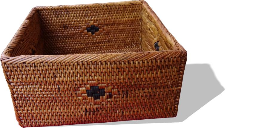 Quadratische Aufbewahrungsbox mit schwarzem Muster